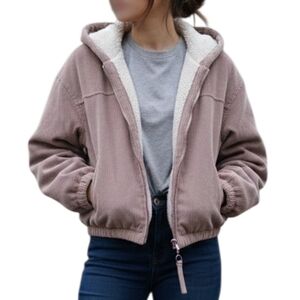 Women's Cozy Hooded Teddy Jacket - SZ-XL